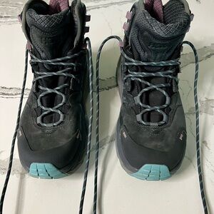 Women's HOKA Athletic Hiking Boots in Grey and Teal